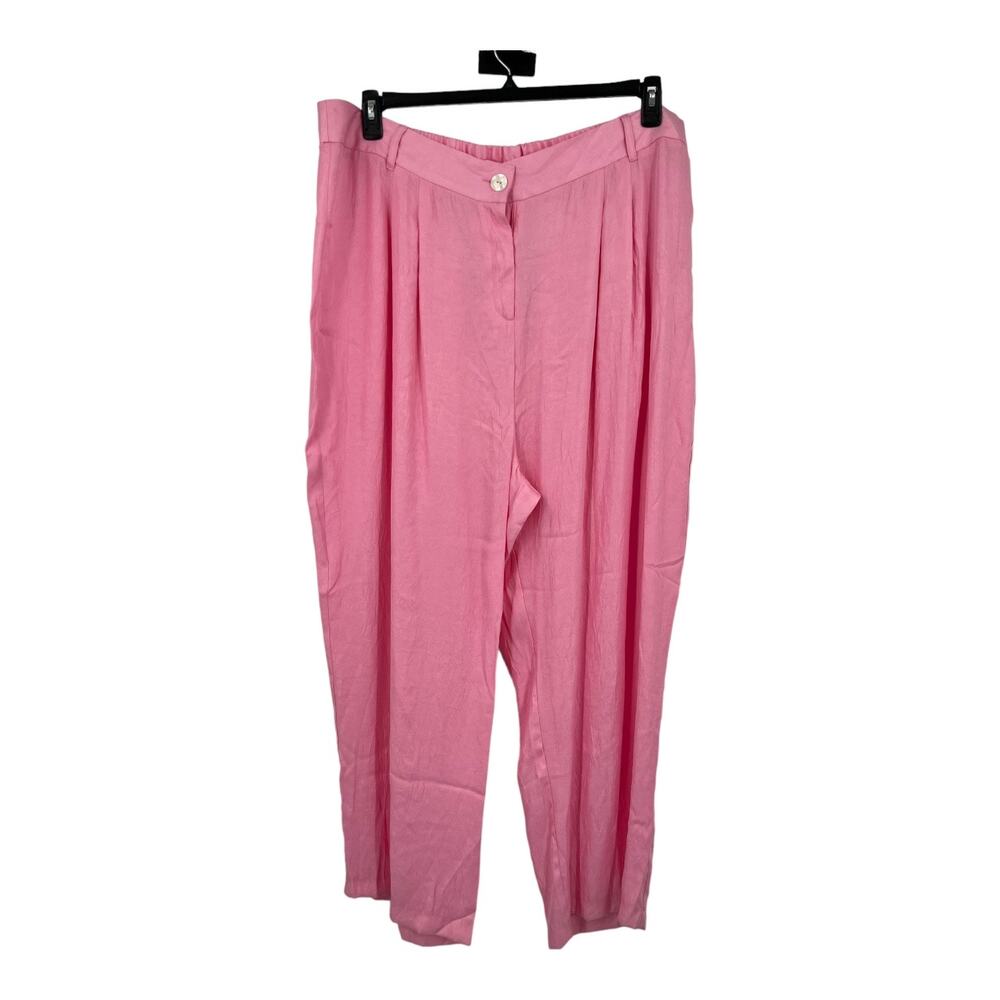 River Island dad pants wide leg pink plus size 20